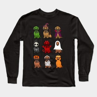 Dachshunds Halloween Funny Dachshunds Costume Long Sleeve T-Shirt